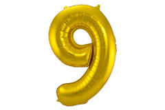 9 Shaped Number Foil Balloon Gold - 86 cm