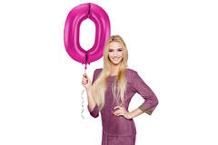 0 Shaped Number Balloon Magenta - 86 cm 2