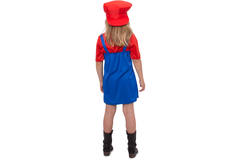 Red Super Plumber Costume for Girls - Size 134-152 4