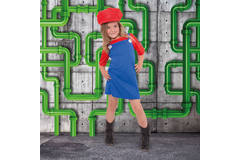Red Super Plumber Costume for Girls - Size 134-152 5