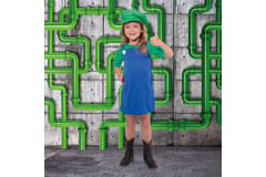 Green Super Plumber Costume for Girls - Size 116-134 2