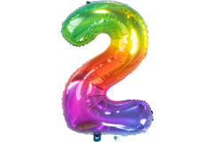 Folieballon Yummy Gummy Rainbow Cijfer 2 - 81 cm