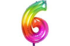 Folienballon Yummy Gummy Rainbow Ziffer / Zahl 6 - 81 cm