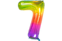 Foil Balloon Yummy Gummy Rainbow Number 7 - 81 cm