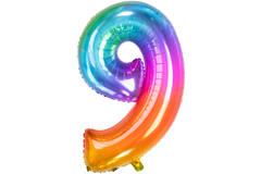Foil Balloon Yummy Gummy Rainbow Number 9 - 81 cm