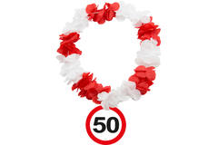Znak drogowy z hawajskim lei kwiatowym 50