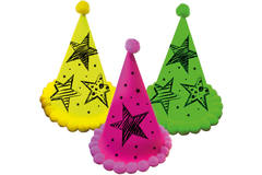 Neon Party Hats - 3 pieces