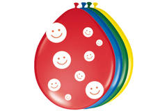 Palloncini smiley multicolori - 8 pezzi