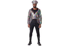 Jacket with Rainbow Sequins for Men - Size M-L