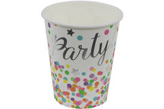 Disposable Cups Confetti Party 250 ml - 8 pieces