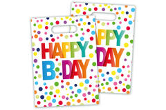 Happy Bday Gift Bags with Dots - 8 pieces
