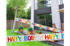 Happy Bday Barricade Tape with Dots - 15 m