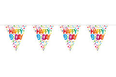Happy Bday Bunting Garland with Dots - 10 m