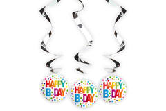 Happy Bday Hangers with Dots - 3 sztuki