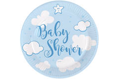 Blue Baby Shower Boy Signs 18 cm - 8 pieces