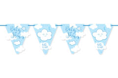 Niebieska Girlanda Baby Shower Boy Bunting - 6m