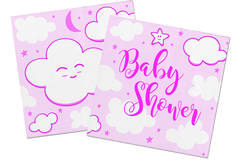 Pink Baby Shower Girl Napkins 25x25cm - 20 pieces
