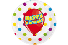 Happy Birthday Party Disposable Plates - 6 pieces
