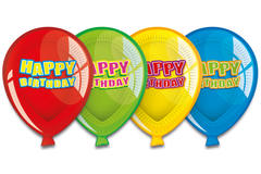 Talerze jednorazowe z balonami urodzinowymi - 6 sztuk
