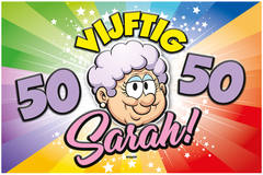 Targa per porta 50 anni Sarah Rainbow - 58x37 cm
