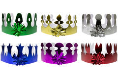 Multicolour Holographic Crowns Luxe - 6 pieces