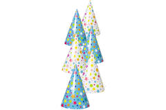 Multicolour Star Party hats 16 cm - 6 pieces