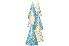 Multicolour Star Party hats 23 cm - 6 pieces
