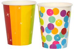 Cups Rainbow Bday 250ml - 6 pieces