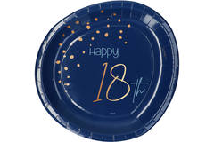 Disposable Plates Elegant True Blue 18 Years 23cm - 8 pieces 1