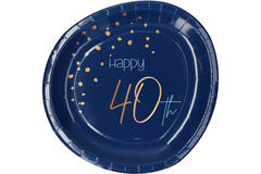 Disposable Plates Elegant True Blue 40 Years 23cm - 8 pieces