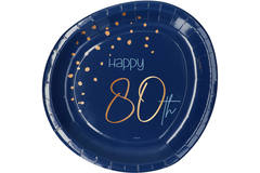 Disposable Plates Elegant True Blue 80 Years 23cm - 8 pieces 1