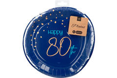 Disposable Plates Elegant True Blue 80 Years 23cm - 8 pieces 2