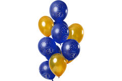 Balony Eleganckie True Blue 30 LAT 33cm - 12szt