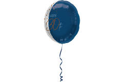 Balon Foliowy Elegancki Prawdziwy Niebieski 30 Lat - 45cm