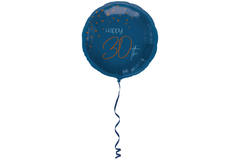 Balon Foliowy Elegancki Prawdziwy Niebieski 30 Lat - 45cm 2