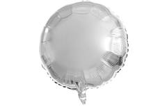 Balon foliowy Okrągły Srebrny - 45 cm