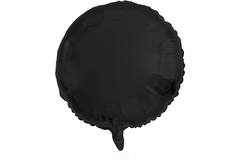 Balon foliowy Okrągły Czarny Metaliczne Mat - 45 cm
