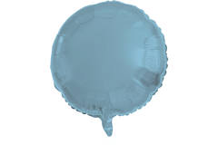 Balon foliowy Okrągły Pastelowy Niebieski Metaliczne Mat - 45 cm