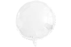 Balon foliowy Okrągły Biały Metaliczne Mat - 45 cm
