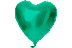 Foil Balloon Heart-shaped Green Metallic Matt - 45 cm