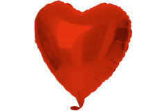 Folienballon Herzförmig Rot Metallic Matt - 45 cm