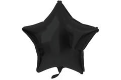 Balon foliowy w kształcie gwiazdy Czarny Metaliczne mat - 48 cm