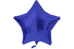 Folienballon Sternförmig Blau Metallic Matt - 48 cm