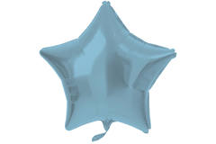 Foil Balloon Star-shaped Pastel Blue Metallic Matt - 48 cm
