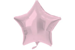Palloncino Stagnola a Forma di Stella Rosa Pastello Metallizzato Opaco - 48 cm