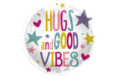 Folieballon Hugs and Good Vibes - 45 cm 1