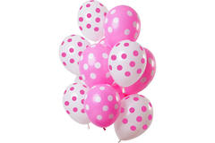 Balony Kropki Różowo-Białe 33cm - 12szt 1
