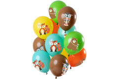 Ballons Waldtiere Mehrfarbig 33cm - 12 Stück