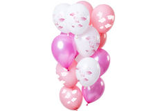 Ballons 'It's a girl' Pink 33cm - 12 Stück