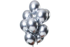 Ballons Mirror Effect Silber 33cm - 12 Stück